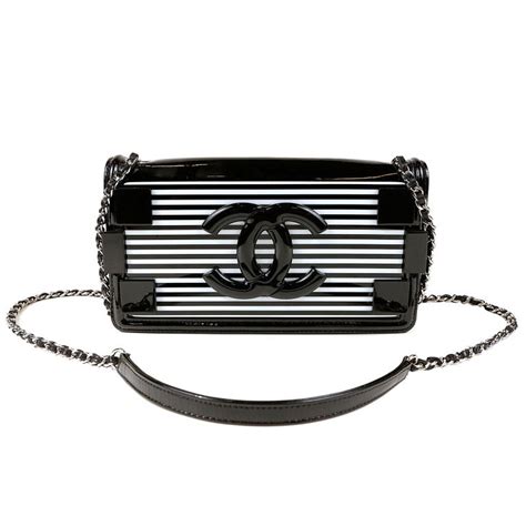 chanel black and white striped bag|Black Chanel bag price.